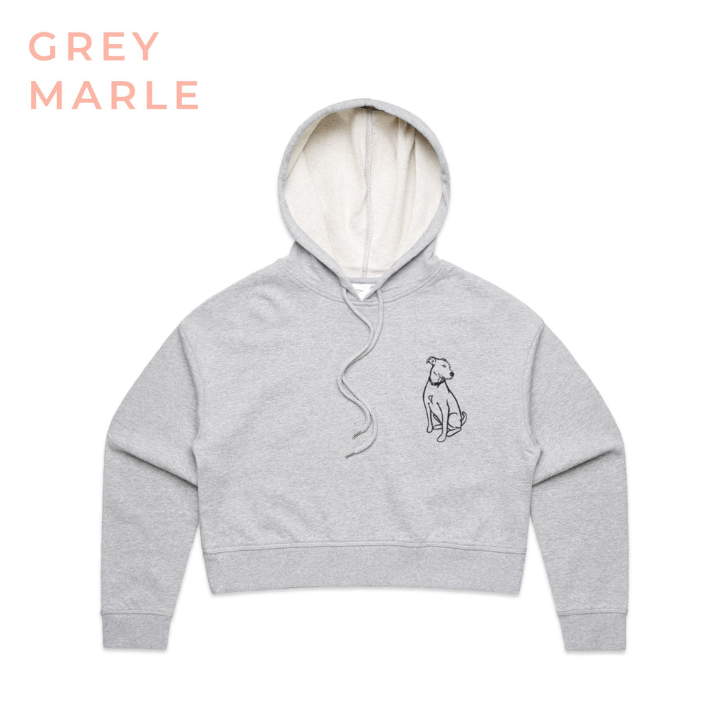 Little Rover Custom Pet Cropped Hoodie Grey Marle