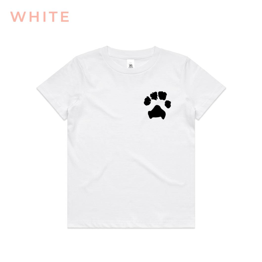 Little Rover Kids Custom Paw Print Tee white