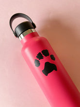 Load image into Gallery viewer, Custom Paw Print Vinyl Sticker on drink bottle
